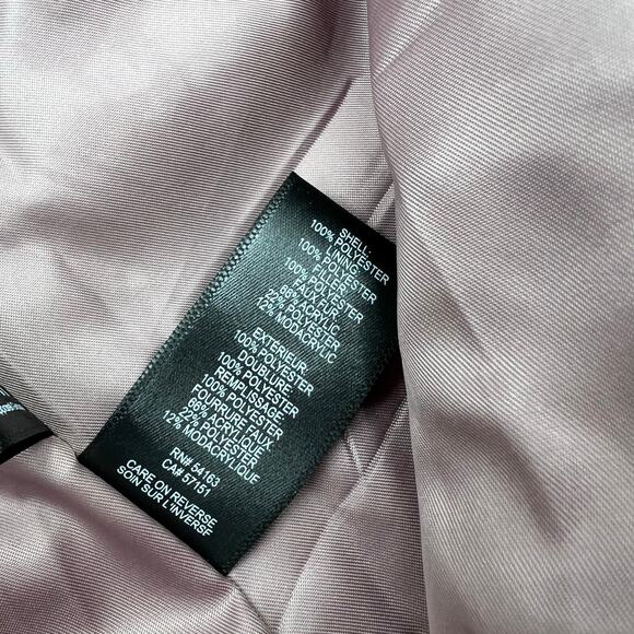 Kenneth Cole Womens Dusty Rose Chevron Quilted Down Long Puffer Jacket Sz L - Picture 9 of 13